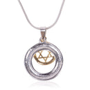 Shema Israel loop with Star of David and stones necklace with long chain by Holy Land Market
