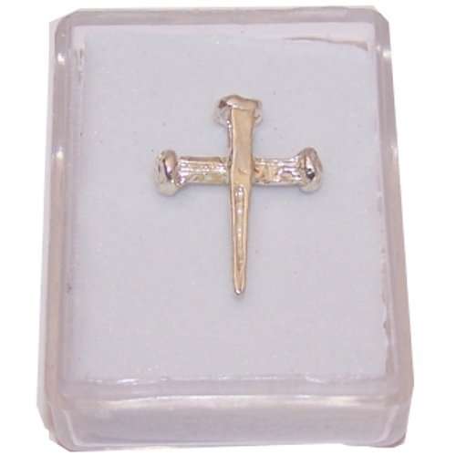 3 Nails of our Lord Silver Cross pendant - Small ( 2 cm OR 0.8 inch ) chain not included