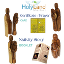 Holy Land Market Hand-Carved Olive Wood Holy Family – 2-Piece Statue 8.1” | Joseph, Mary & Baby Jesus Nativity Set from Bethlehem | Comes with Certificate, Prayer Card & Nativity Story Booklet