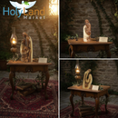 Holy Land Market Olive Wood Holy Family Statue - 6 Inch Wooden Nativity Set Figurine, Hand Carved in Bethlehem