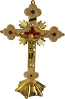 Holy Land Market Altar Table Crucifix - Church or Home Decor - Enamel Ornamented