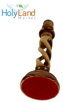 Par de candelabros de madera de olivo del Mercado de Tierra Santa - Hechos a mano, candelabros de 9 pulgadas, diseño inspirador de torsión hueca, diámetro de copa de 0.75 pulgadas, elaborado por artesanos cristianos en Belén