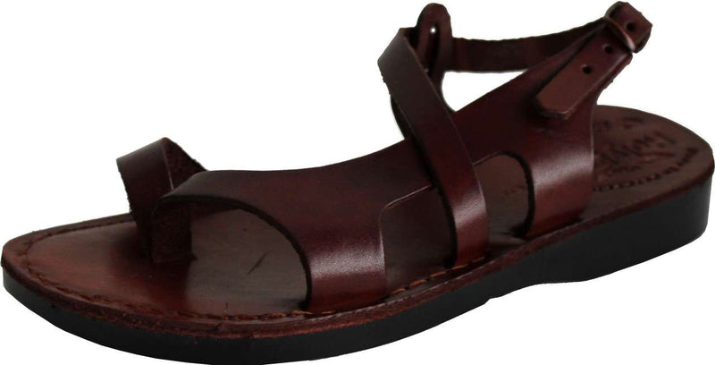 Sandalias/deslizadores de cuero bíblicas para hombres/mujeres de Jesús del Mercado de Tierra Santa desde Jerusalén (Estilo María Magdalena I)