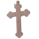 Crucifijo de rosario con esmalte rojo - Extra Grande - Estaño grado A (7.5 cm-3 pulgadas)