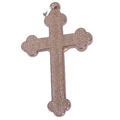 Rosary Supplies - Metal Crosses & Crucifixes Rosary crucifix with green enamel - Extra Large - Pewter grade A (7.5 cm-3 in.