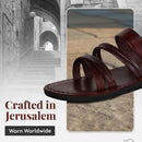 Sandalias/deslizadores de cuero bíblicos para hombres/mujeres de Jesús del Mercado de Tierra Santa de Jerusalén (Estilo Belén II)
