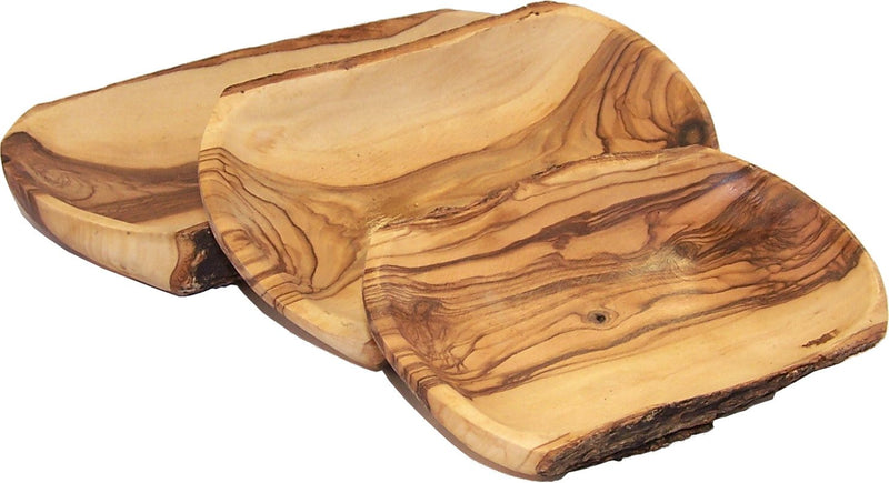 Hand Carved Olive Wood Oval Bowl Set/Plate (5.5, 6.5 and 8 Inches Bowls) - Asfour Outlet Trademark