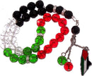 Palestine Flag heavy plastic  beads with Flag as shown - Masbaha with Flag ( 12 Inches )