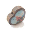 Medalla de San Francisco de madera - corazón de esmalte (18x16mm -0.7x0.6")