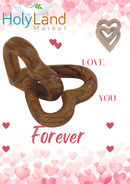 Corazones entrelazados de Madera de Olivo – Hecho a Mano en Belén por Artesanos Cristianos | Símbolo de Amor Eterno, Unidad y Fe | Regalo Perfecto para Bodas, Aniversarios o San Valentín (2.25 Pulgadas)