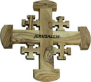 Holy Land Market Crusader Catholic Olive Wood Bethlehem Holy Jerusalem Cross ( 6.5 Inches Large )