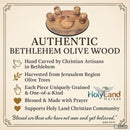Holy Land Market Olive Wood Communion Cups & Plate Set Kiddush & Holding Tray - Communion Set Hand-Carved in Bethlehem – for Church Worship, Pastors & Ministries (Round Bowl + 4 Medium Goblets + Tray)