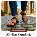 Sandalias/deslizadores bíblicos de cuero para hombres/mujeres de Jerusalén (Jesús - Estilo de dedo I)