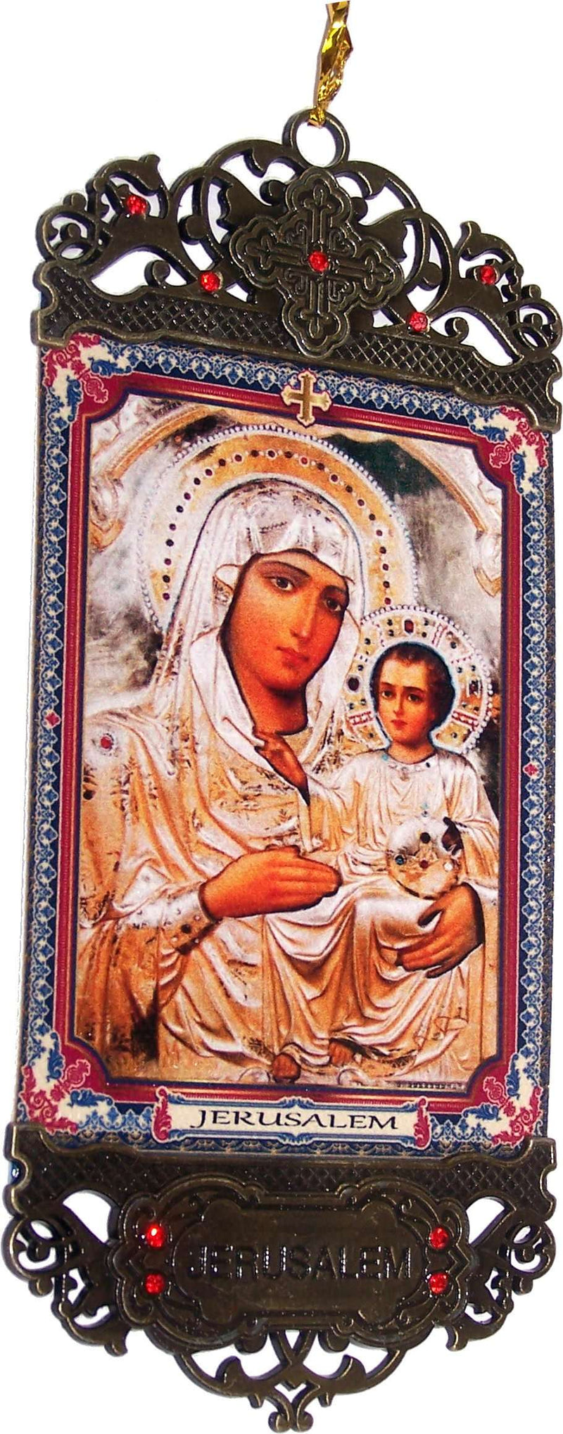 Mercado de Tierra Santa Icono tapiz colgante con impresión térmica en tela sintética decorada (16 x 7 cm O 6.5 x 2.8 Pulgadas)