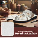 Holy Land Market Men/Women Biblical Jesus Leather Sandals/Slides From Jerusalem (White Shepherd's Field II)