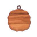 4 Icons Olive wood with Embedded pewter Cross (2.5cm - 1 inch) - 5mm thick
