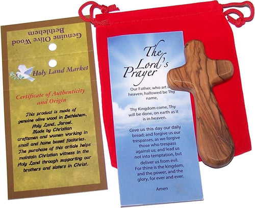 Holy Land Market Medium Hand Comfort Palm Cross ( 3.8 Inches - 9.5 cm )