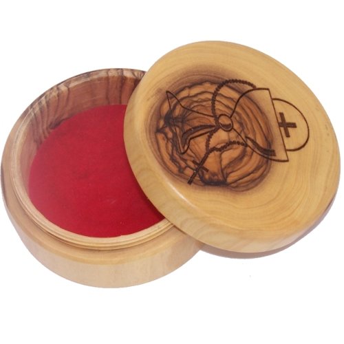 Olive Wood First Communion Gift Set - First Communion Box and Rosary from Bethlehem, the Holy Land