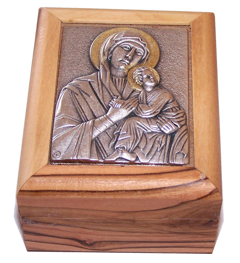 Holy Land Market First Communion Box - Rosary Box - Bethlehem Olive Wood