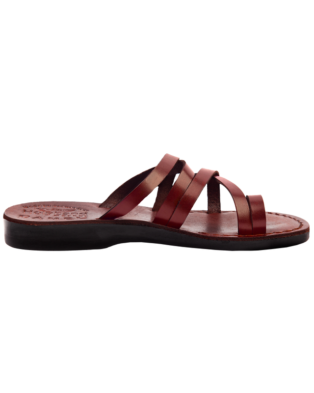 Holy Land Market Unisex Adults/Children Genuine Leather Biblical Sandals/Flip Flops/Slides/Slippers (Jesus - Yashua)  Bethlehem Style I
