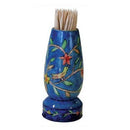 Painted Wooden Toothpick Stand Birds and Branches Design