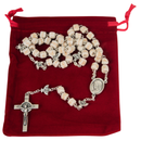 MEDJUGORJE - Rosary Made from Apparation Hill Stones directly from MEDUGORJE. (20 inches Long) - Silver Cross