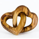 Corazones entrelazados de Madera de Olivo – Hecho a Mano en Belén por Artesanos Cristianos | Símbolo de Amor Eterno, Unidad y Fe | Regalo Perfecto para Bodas, Aniversarios o San Valentín (2.25 Pulgadas)