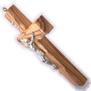 Holy Land Market Extra Large Olive Wood Wall Rosary Crucifix with Hook (16cm - 6.25")