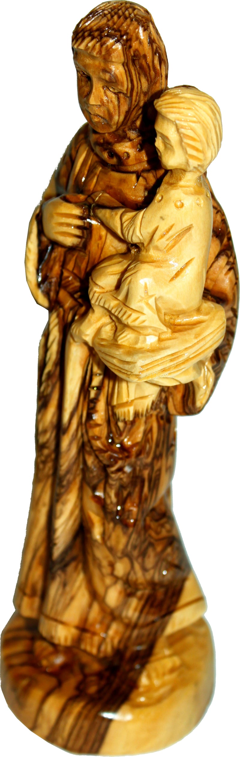 Holy Land Market Saint Anthony Carved in Olive Wood Figure Statue - 9 Inches