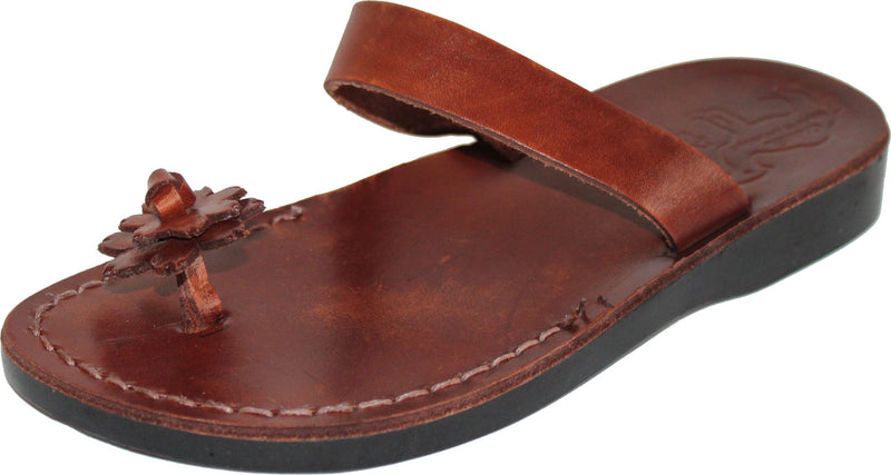 Holy Land Market Unisex Adults/Children Genuine Leather Biblical Sandals/Flip Flops/Slides/Slippers (Jesus - Yashua)  The Shepherd Style III