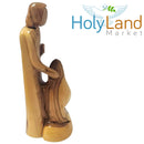 Estatua de la Sagrada Familia de madera de olivo del Mercado de Tierra Santa, figura de nacimiento tallada a mano de 15 cm de Belén, escultura decorativa religiosa para el hogar