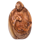 Holy Land Market Hand-Carved Olive Wood Holy Family Statue – Holy Family Nativity Scene from Bethlehem – 3.75” Christmas Decor for Home or Church with Nativity Story Booklet, Certificate & Prayer Card