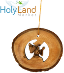 Holy Land Market Complete 7-Piece Olive Wood Bark Ornament Set - Inspirational Natural Wooden Christmas Decorations, Hand Carved in Bethlehem - Unique Christmas Ornaments & Decor Nativity Story Set
