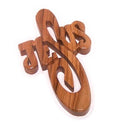 Jesus Thick and Hand Carved Olive Wood Cross - Hanging (10cm or 4 inches) with Certificate