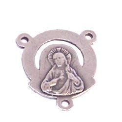 Mother Mary and Sacred Heart Center - Pewter Rosary Triangle (1.7cm - 0.7 inc.