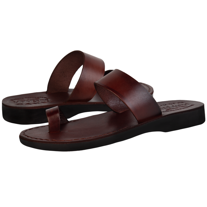 Holy Land Market Men/Women Biblical Leather Sandals/Slides From Jerusalem(Jesus - Finger Style I)