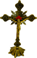 Holy Land Market Altar Table Crucifix - Church or Home Decor - Enamel Ornamented