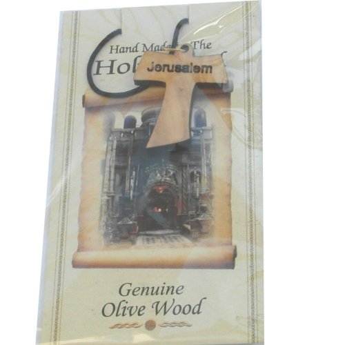 Tau Cross - olive wood necklace, necklace is 60cm long - 23.5 inches )