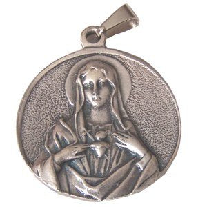 Sacred Heart / Immaculate Heart - Pewter (3cm-1.2" diameter)