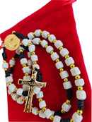 MEDJUGORJE - Rosary Made from Apparition Hill Stones directly from MEDUGORJE. (20 inches Long) - Black Thread