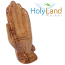 Holy Land Market Olive Wood Praying Hands - Hand Carved from Bethlehem, 6 in, Religious Collectible Figurine