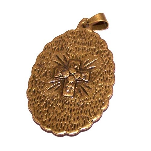 Jesus the Word - Christ Pantocrator - enamelled bronze large medal ( 4.2 cm or 1.7 inches )