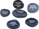 Holy Land Market Engraved Inspirational Black Stones - Model II - (6 Biblical Verses - Large 2-3 Inches) from The Holy Land