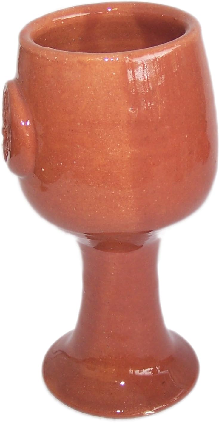 Holy Land Market Terra Cotta Biblical Wine Goblet Communion Chalice - Brown