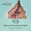 Holy Land Market Olive Wood Pocket Fidget Worry Thumb Crosses – Hand-Carved Prayer Crosses with Certificates & Velvet Pouches for Anxiety and Stress Relief