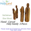 Holy Land Market Hand-Carved Olive Wood Holy Family – 2-Piece Statue 8.1” | Joseph, Mary & Baby Jesus Nativity Set from Bethlehem | Comes with Certificate, Prayer Card & Nativity Story Booklet