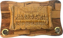 OLive wood Last Supper Plaque Hand Made in Bethlehem Holy Land with Alabaster / Ceramic clay