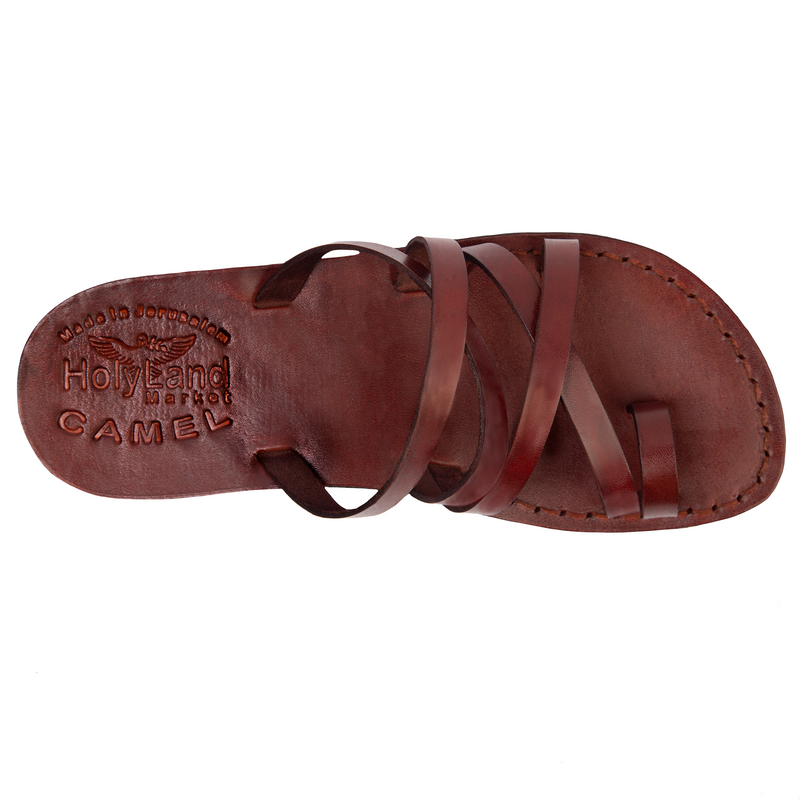 Holy Land Market Unisex Adults/Children Genuine Leather Biblical Sandals/Flip Flops/Slides/Slippers (Jesus - Yashua)  Bethlehem Style I