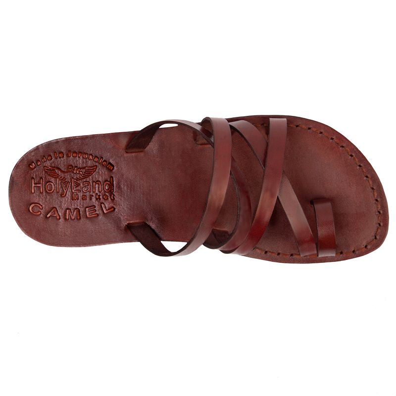 Holy Land Market Men/Women Biblical Jesus Leather Sandals/Slides From Jerusalem(Bethlehem Style I)