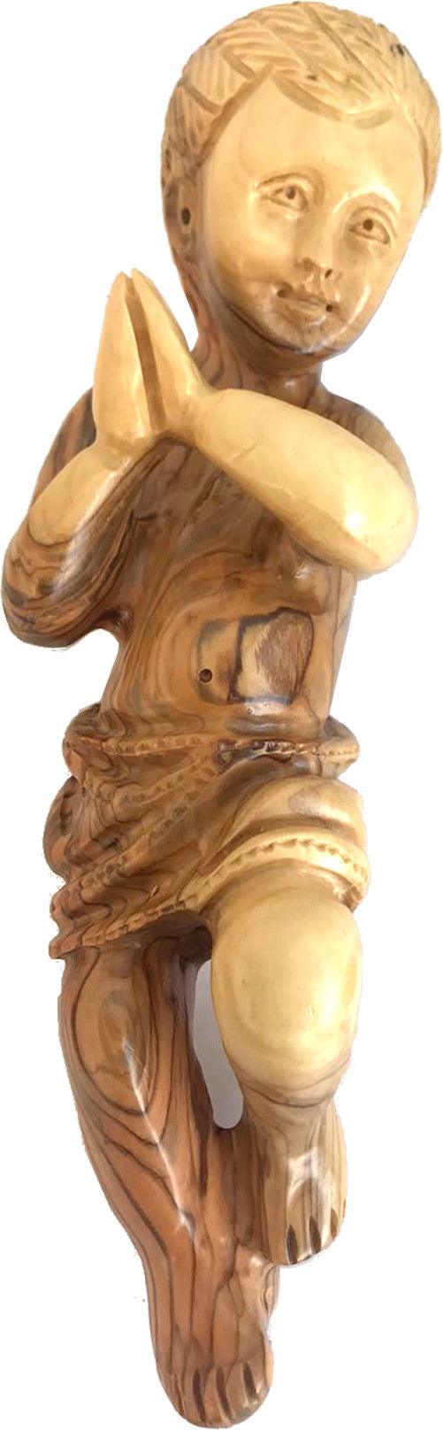 Baby Jesus in Cradle - Olive wood (27 cm or 10.5 Inches Baby Jesus)